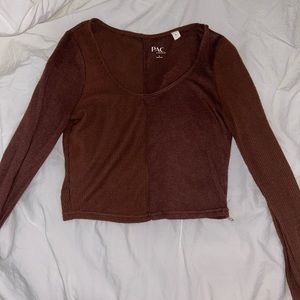 Pacsun brown crop sweater